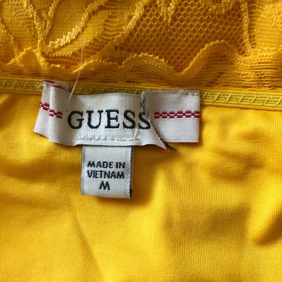 Guess Yellow Sleeveless Lace Cut Out Mini Dress - Picture 8 of 11